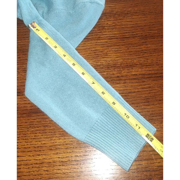 Pure Collection Women's Cardigan UK 10 US 4 Teal 100% Cashmere Round Neck Cardig - Picture 9 of 11